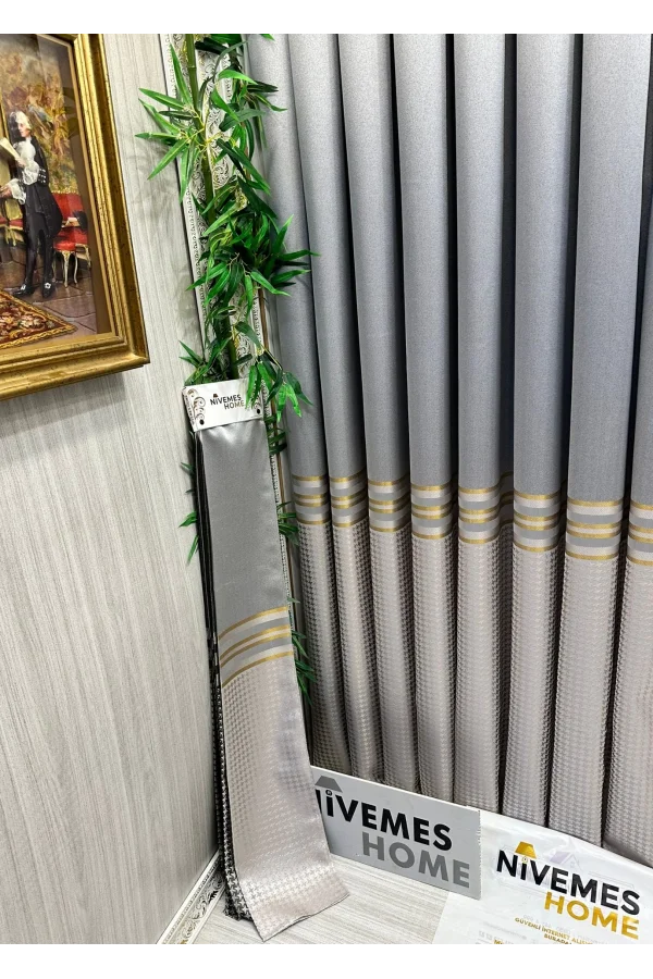 NİVEMESHOME DİDİM FT671537 V-2001 СЕРЫЙ 1/3 ПЛОТНЫЕ ШТАПЕЛИРОВАННЫЕ ФОНОВЫЕ ШТОРЫ APM