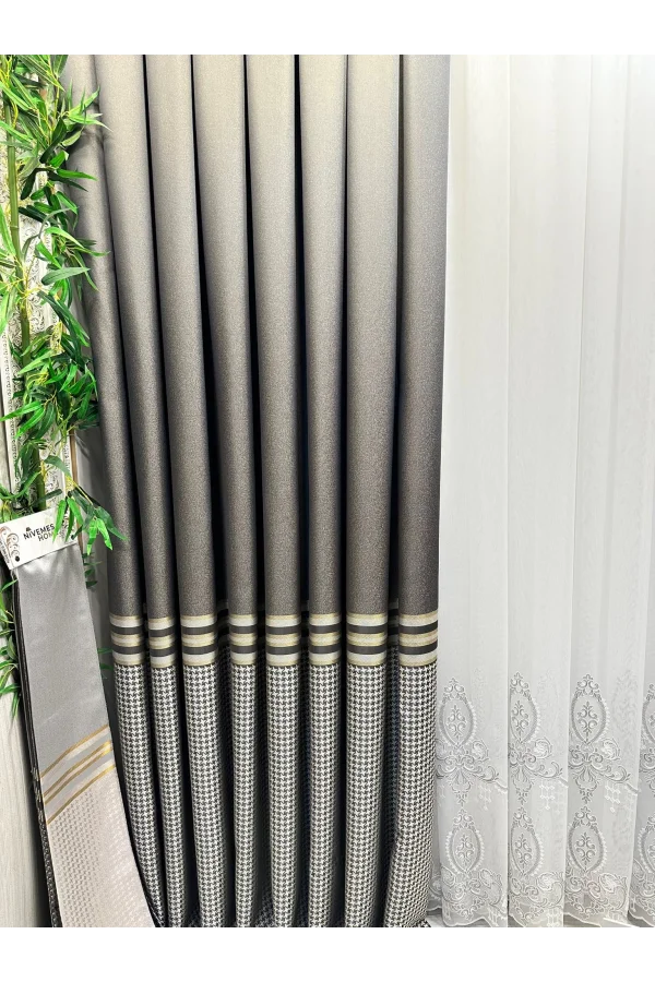 NİVEMESHOME DİDİM FT671537 V-2503 TAŞ 1/3 SIK PİLELİ ФОНОВАЯ ЗАНАВЕС APM