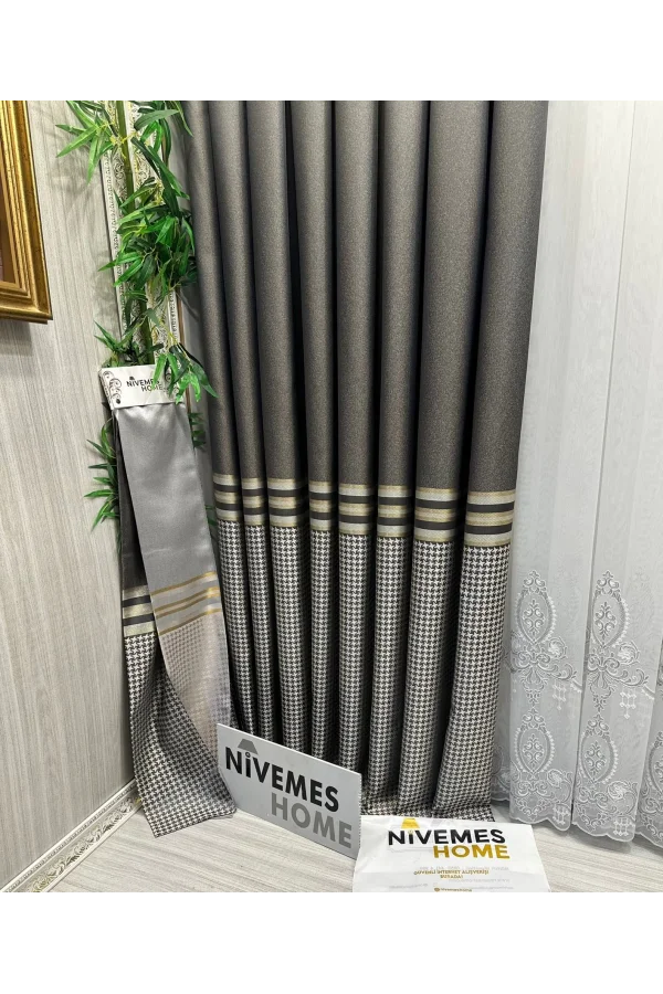 NİVEMESHOME DİDİM FT671537 V-2503 TAŞ 1/3 SIK PİLELİ ФОНОВАЯ ЗАНАВЕС APM