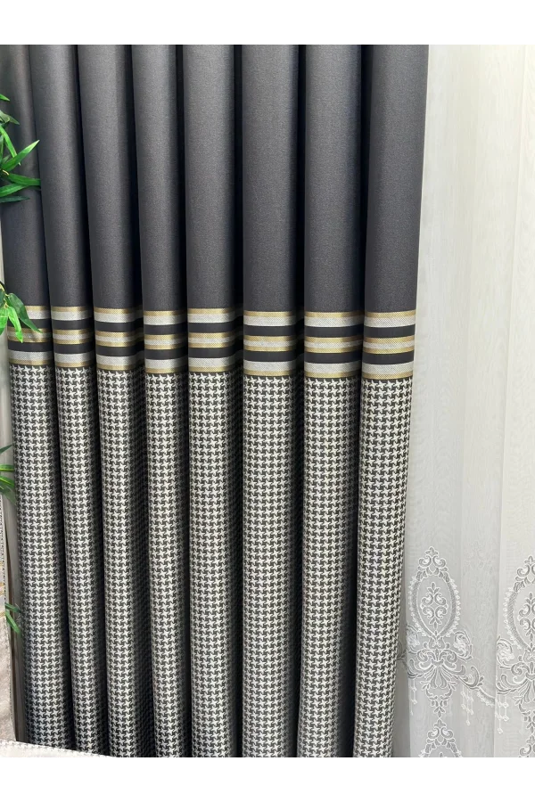 NİVEMESHOME DİDİM FT671537 V-2504 ANTHRACITE 1/3 DENSE PILE CURTAIN APM