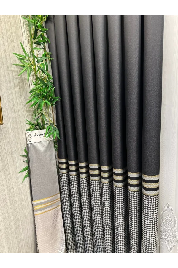 NİVEMESHOME DİDİM FT671537 V-902 NEGRO 1/3 ALTO PILA CORTINA DE CORTINA APM