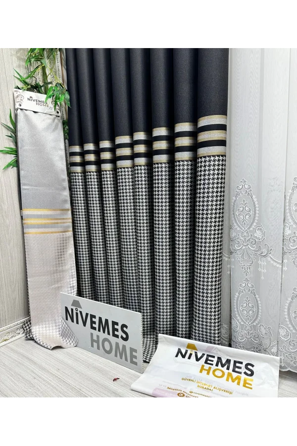 NİVEMESHOME DİDİM FT671537 V-902 NEGRO 1/3 ALTO PILA CORTINA DE CORTINA APM