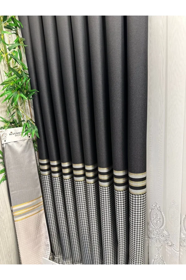 NİVEMESHOME DİDİM FT671537 V-902 NEGRO 1/3 ALTO PILA CORTINA DE CORTINA APM