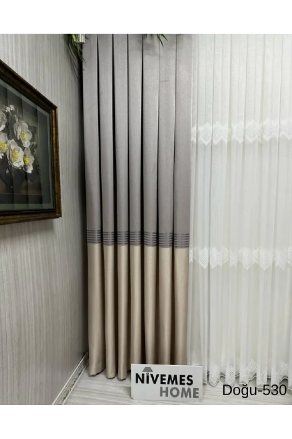 NİVEMESHOME DOĞU VİZON FT671536 V-530 1/3 SIK PİLELİ FON PERDE APM