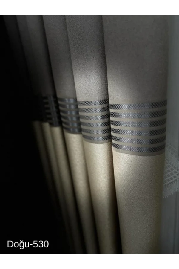 NİVEMESHOME DOĞU VİZON FT671536 V-530 1/3 SIK PİLELİ FON PERDE APM