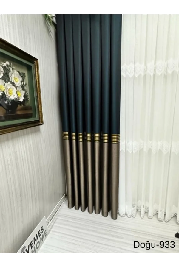 NİVEMESHOME DOĞU ZÜMRÜT GREEN - ORO FT671536 V-933 1/3 PLISADO DENSO CORTINA DE PELÍCULA APM