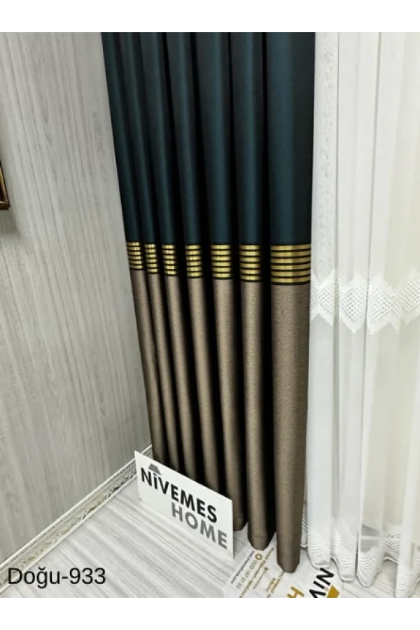 NİVEMESHOME DOĞU ZÜMRÜT GREEN - ORO FT671536 V-933 1/3 PLISADO DENSO CORTINA DE PELÍCULA APM