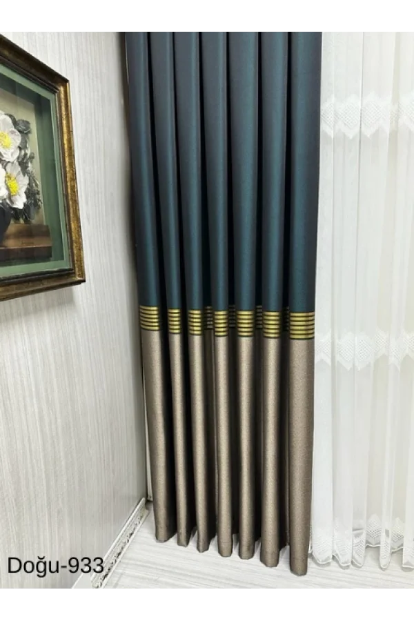 NİVEMESHOME DOĞU ZÜMRÜT GREEN - ORO FT671536 V-933 1/3 PLISADO DENSO CORTINA DE PELÍCULA APM