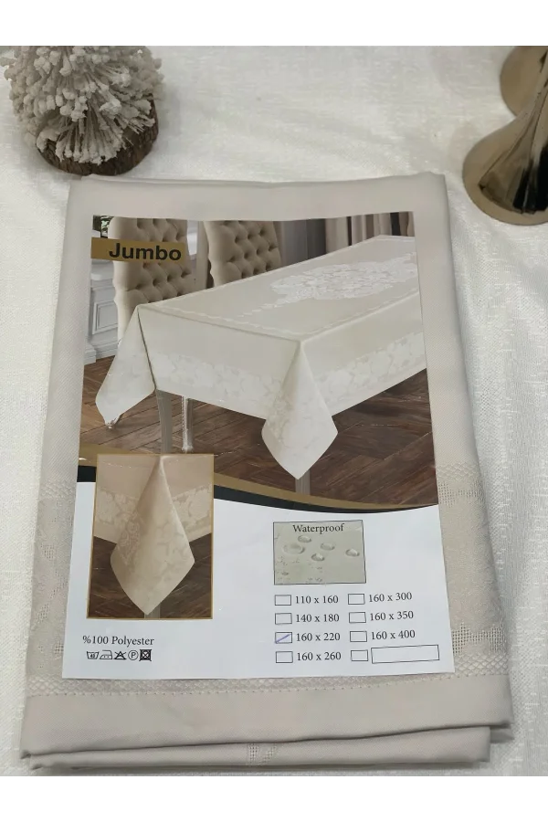 NİVEMESHOME EKRU 160X220 JUMBO MASA ÖRTÜSÜ