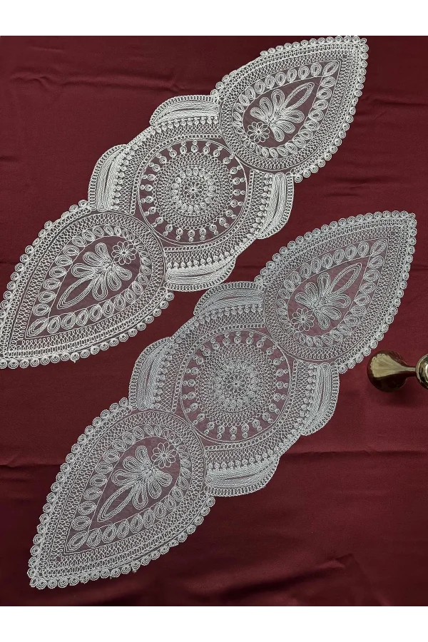 NİVEMESHOME EKRU İŞLEMELİ RUNNER