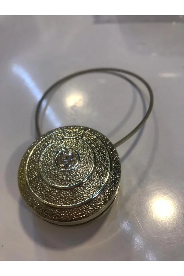NİVEMESHOME ELEGANT YUVARLAK TAŞLI GOLD PERDE TOKASI