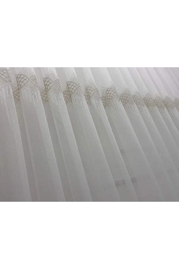 NİVEMESHOME ELİN 2573 GOLD DETAY 1/2,5 PİLELİ TÜL PERDE APM