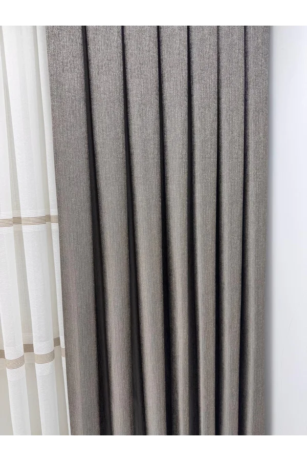 NİVEMESHOME ELİS TOPRAK FON PERDE  1/3 SIK PİLELİ PERDE APM