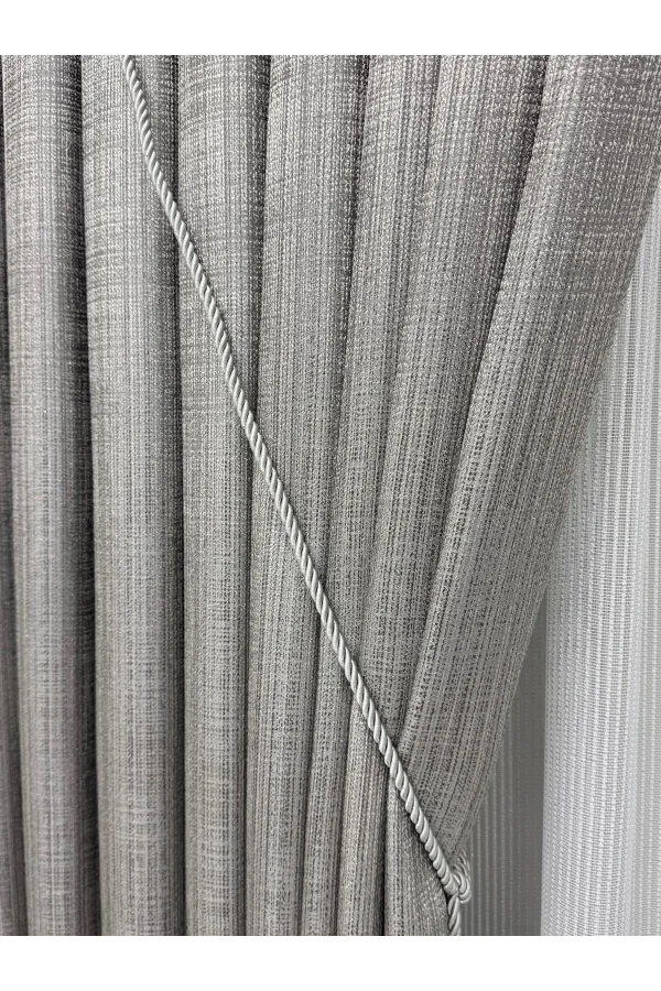 NİVEMESHOME ELİS V-5402 ANTRASİT 1/3 PİLELİ FON PERDE APM