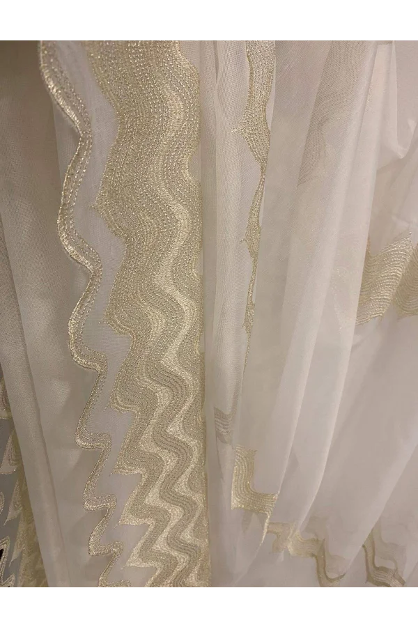 NİVEMESHOME ELİSTA WELLEN GOLD 1/3 DICHTES VOILE VORHANG APM