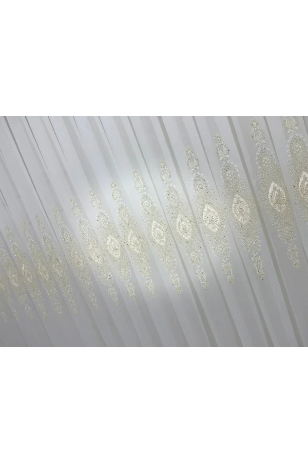 NIVEMESHOME ELÍSYA 3812 ORO BRILLANTE 1/3 PLEGADO DE BAMBÚ CORTINA DE TUL