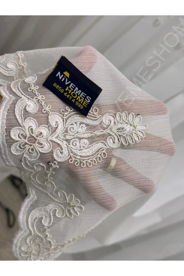 NİVEMESHOME ELİSYA 3812 СИЛЬВЕР СВЕТИЛЬНЫЙ 1/3 ПЛИССИРОВАННЫЙ БАМБУКОВЫЙ ТЮЛЬ ЗАНАВЕС