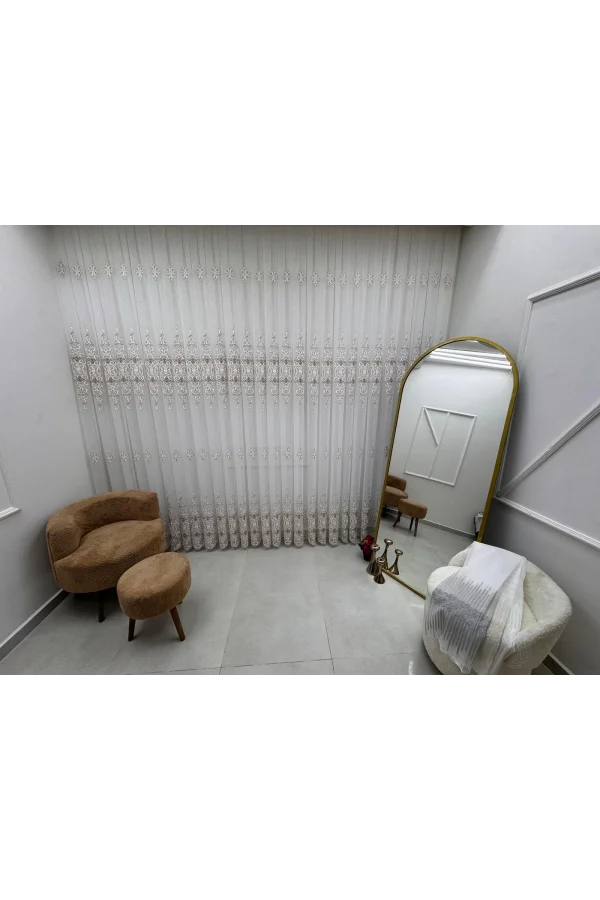 NİVEMESHOME ELLA BİRINCİ KALİTE 1/3 SIK PİLELİ TÜL PERDE APM