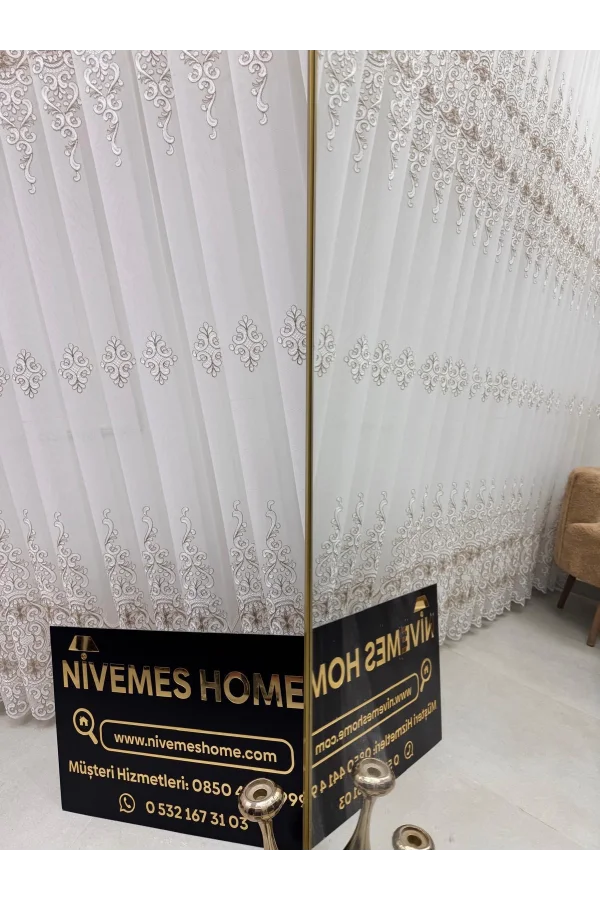 NİVEMESHOME ELLA BİRINCİ KALİTE 1/3 SIK PİLELİ TÜL PERDE APM