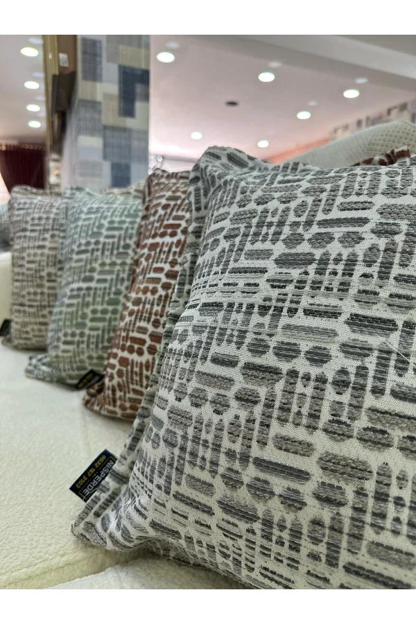 زخرفة مخدة محشوة بالألياف 45 × 45 ليزا 04 رمادي