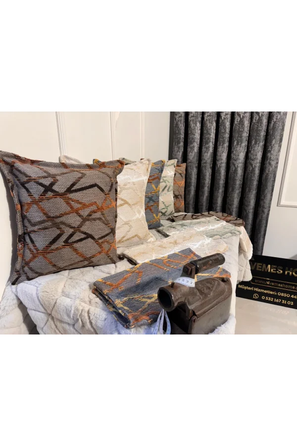 NİVEMESHOME FIBER FILLED PILLOW 45X45 MATEO 67-03 BLUE-YELLOW