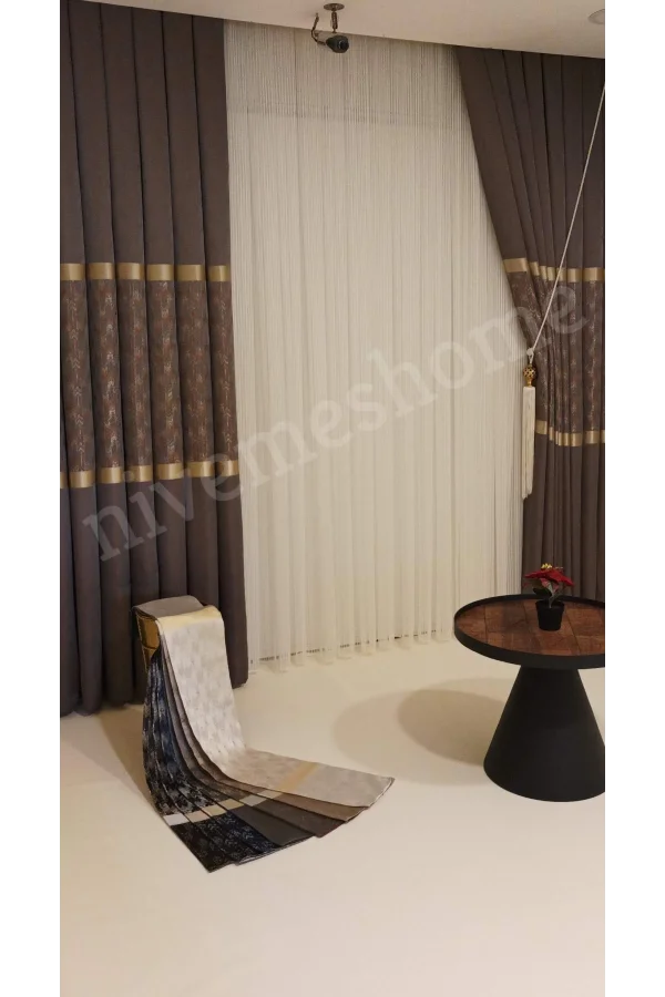 NİVEMESHOME ENOLA ZIMT GOLD 1/3 DICKER VORHANG VORHANG APM