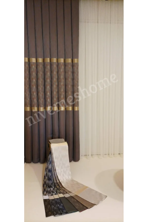 NİVEMESHOME ENOLA ZIMT GOLD 1/3 DICKER VORHANG VORHANG APM