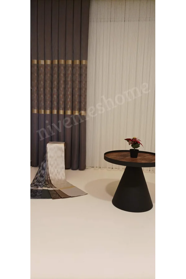 NİVEMESHOME ENOLA ZIMT GOLD 1/3 DICKER VORHANG VORHANG APM