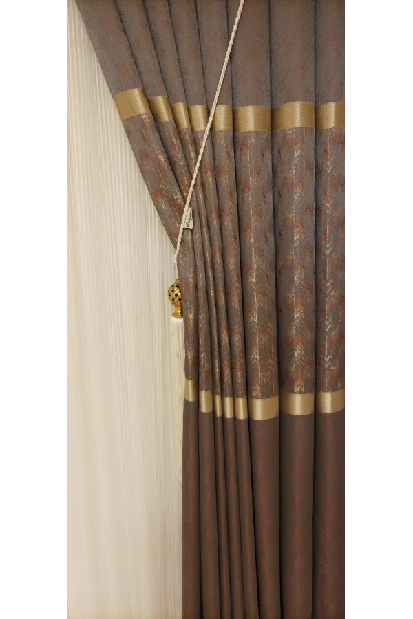 NİVEMESHOME ENOLA ZIMT GOLD 1/3 DICKER VORHANG VORHANG APM