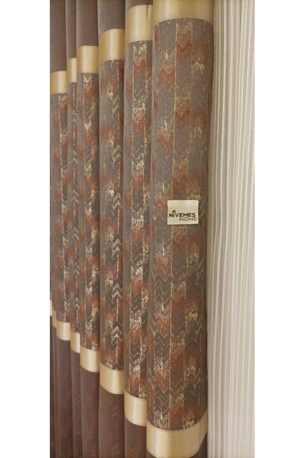 NİVEMESHOME ENOLA ZIMT GOLD 1/3 DICKER VORHANG VORHANG APM