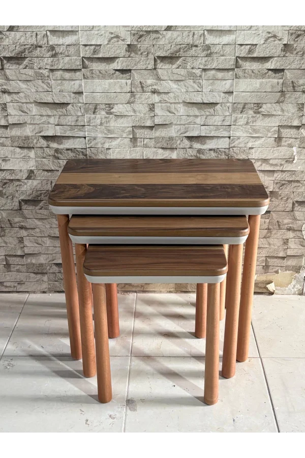 NİVEMESHOME ESTA CEVİZ-BEJ ZİGON SEHPA