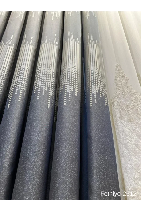 NİVEMESHOME FETHİYE 614178 ANTRASİT V-2512 1/3 SIK PİLELİ FON PERDE APM