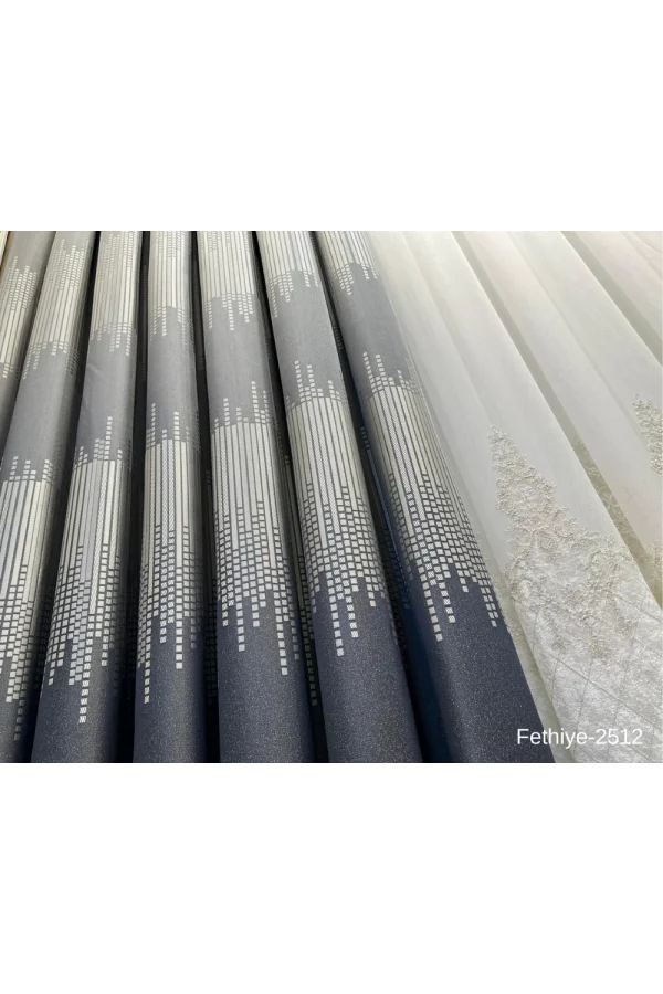 NİVEMESHOME FETHİYE 614178 ANTRASİT V-2512 1/3 SIK PİLELİ FON PERDE APM