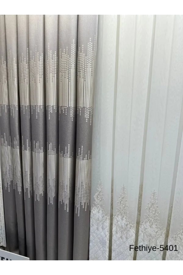 NİVEMESHOME FETHİYE 614178 GRAU V-5401 1/3 DICHT GEPOLSTERTE LEICHTVORHANGSSTANGE