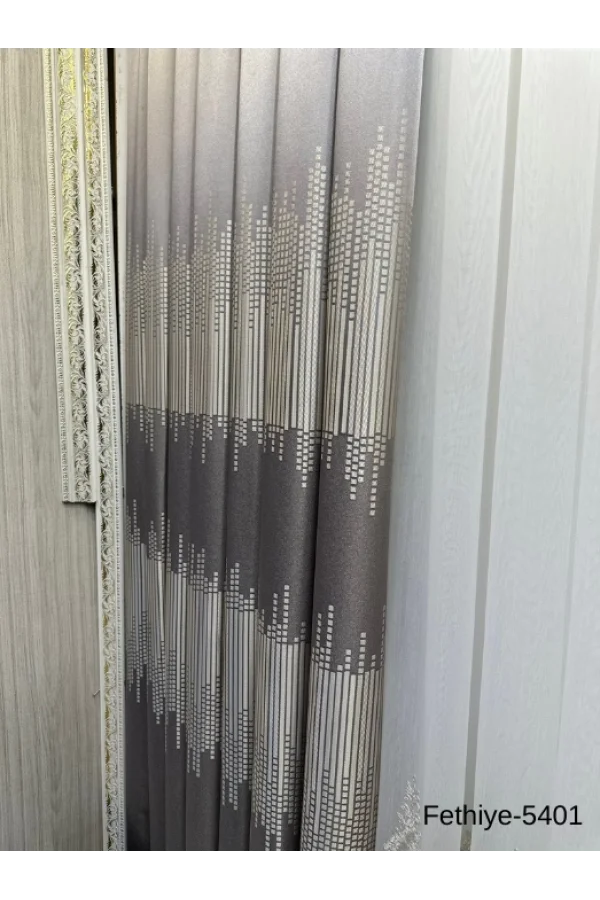 NİVEMESHOME FETHİYE 614178 GRAU V-5401 1/3 DICHT GEPOLSTERTE LEICHTVORHANGSSTANGE