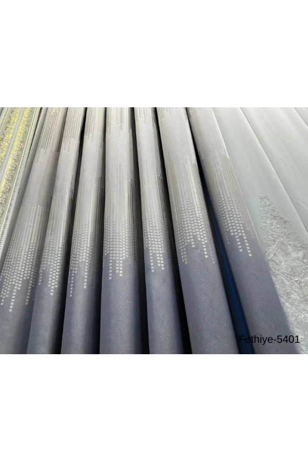 NİVEMESHOME FETHİYE 614178 GRAU V-5401 1/3 DICHT GEPOLSTERTE LEICHTVORHANGSSTANGE