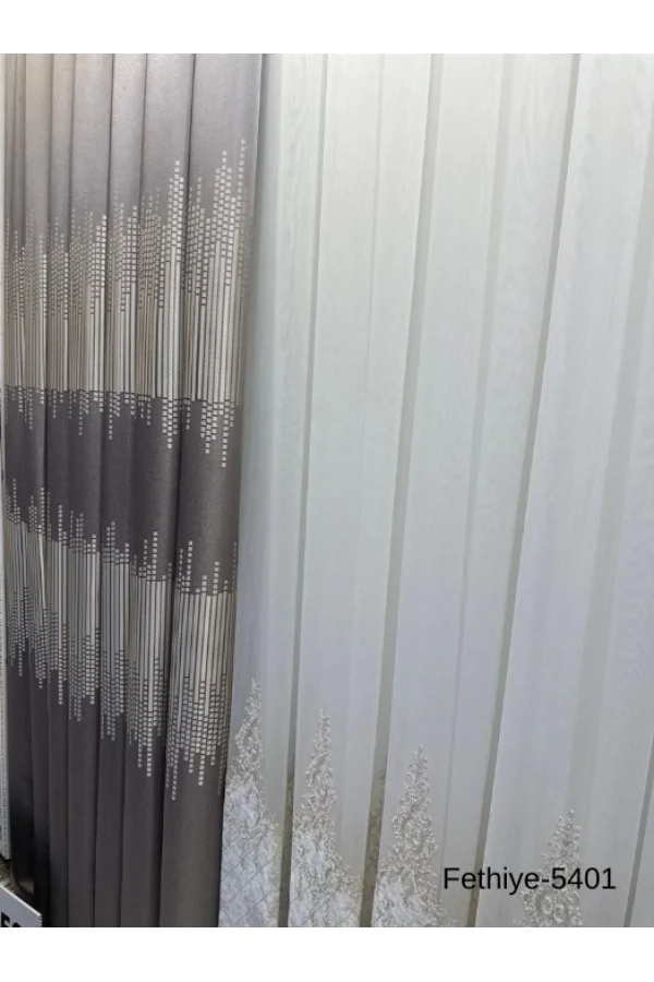 NİVEMESHOME FETHİYE 614178 GRAU V-5401 1/3 DICHT GEPOLSTERTE LEICHTVORHANGSSTANGE