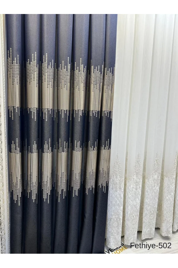 NİVEMESHOME FETHİYE FT614178 V-502 1/3 DENSE VIOLET BACKGROUND CURTAIN APM