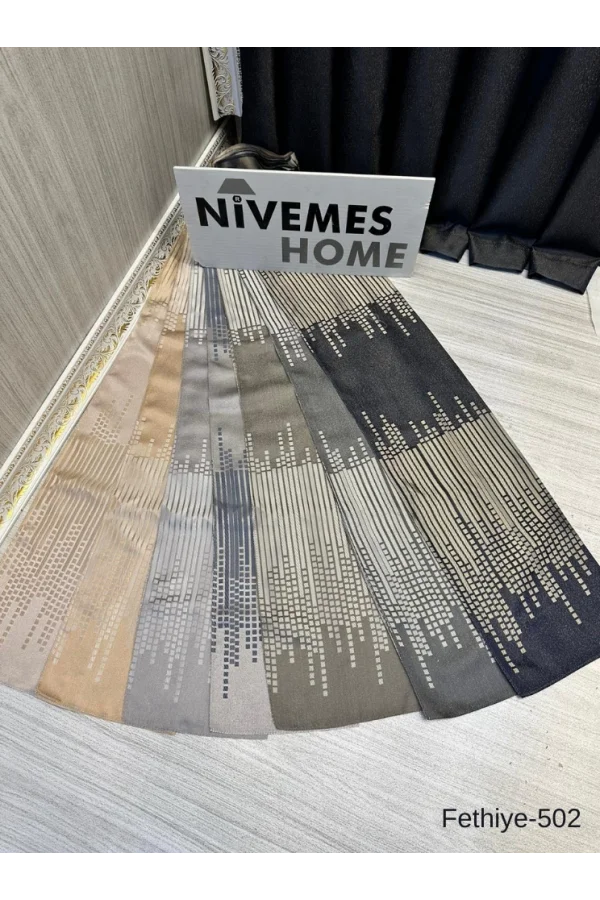 NİVEMESHOME FETHİYE FT614178 V-502 1/3 DENSE VIOLET BACKGROUND CURTAIN APM