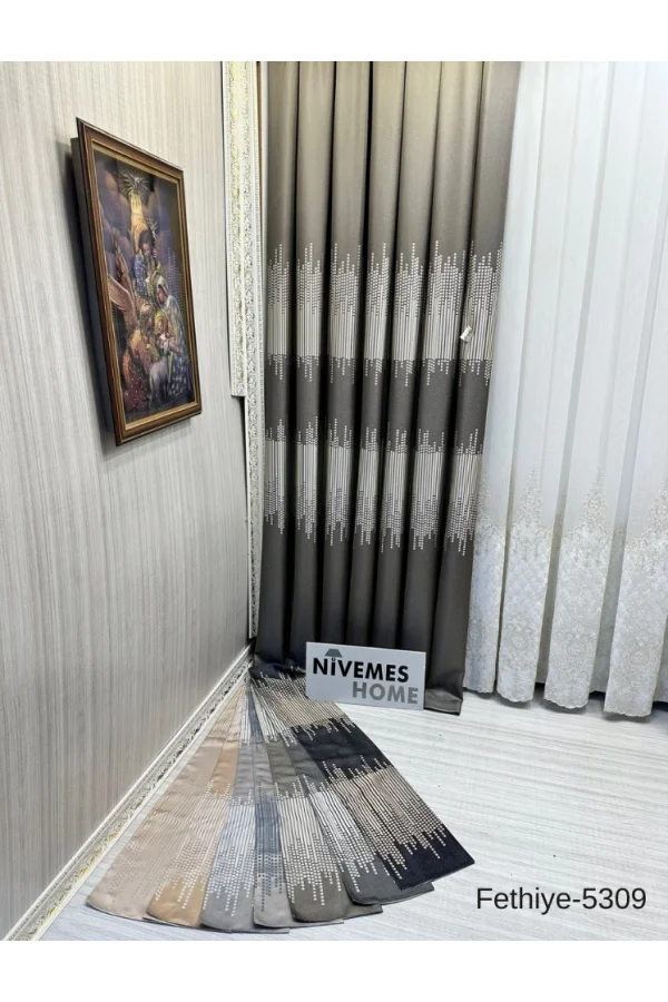 ميرامازهوم فتحية FT614178 V-5309 TOPRAK 1/3 SIK PİLELİ FON PERDE APM