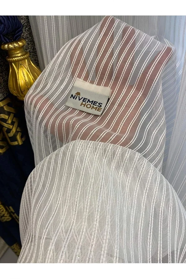 NİVEMESHOME FİTİLLİ SİMLİ 1/3 SIK PİLELİ TÜL PERDE APM