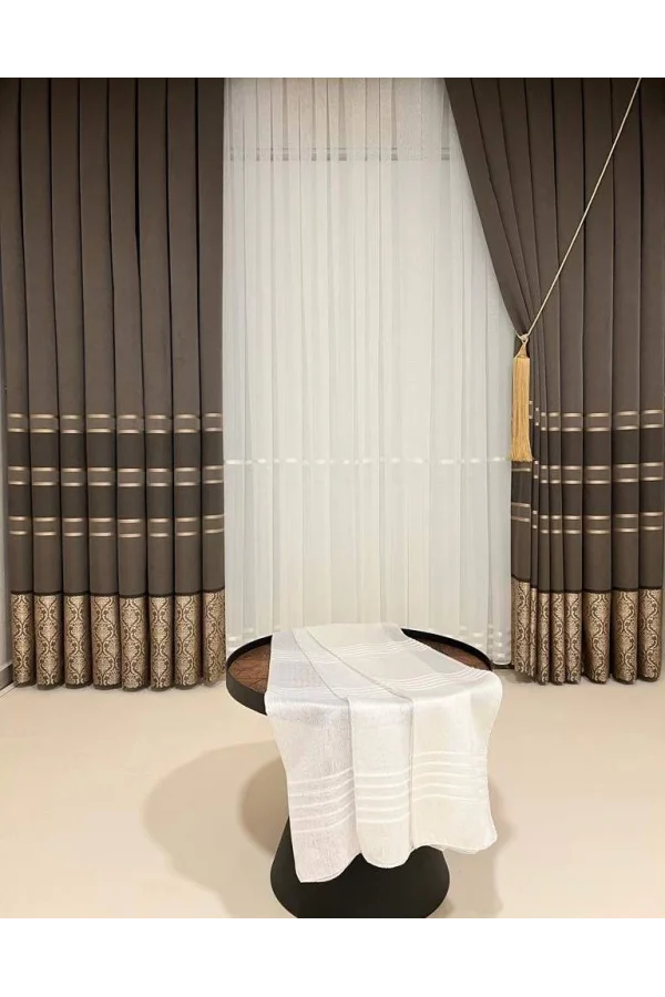 NİVEMESHOME FJ631306V-5312 LAFANDA قهوة 1/3 بيل بطانة رملية اللون