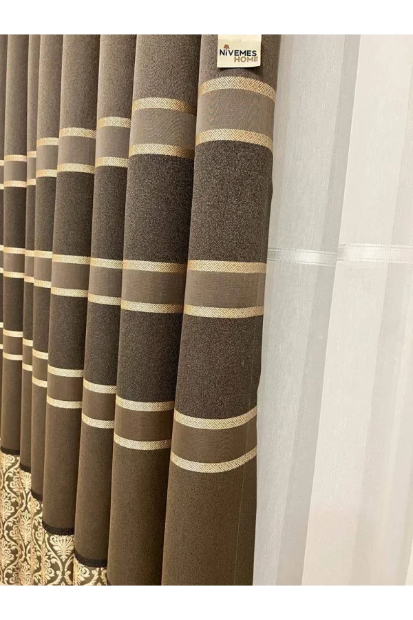 NİVEMESHOME FJ631306V-5312 LAFANDA قهوة 1/3 بيل بطانة رملية اللون