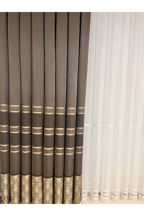 NİVEMESHOME FJ631306V-5312 LAFANDA قهوة 1/3 بيل بطانة رملية اللون