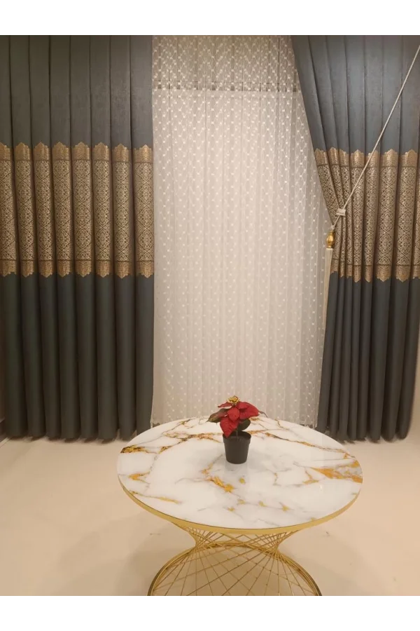 NİVEMESHOME FJ631749 V-2537 ARORA GRÜN 1/3 DICHTE PLISSIERTE VORHANG APM