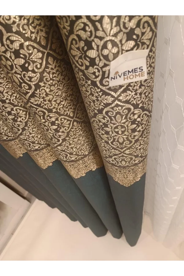 NİVEMESHOME FJ631749 V-2537 ARORA GRÜN 1/3 DICHTE PLISSIERTE VORHANG APM