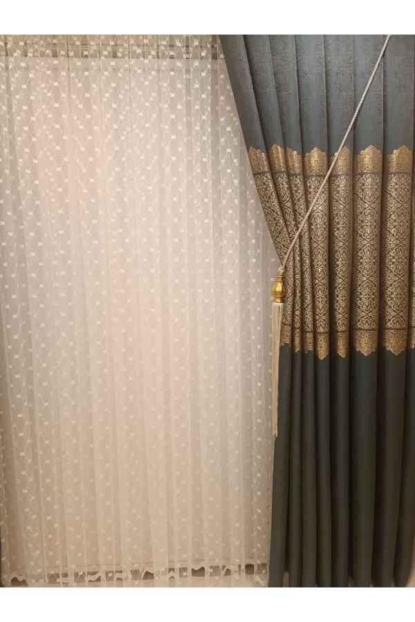 NİVEMESHOME FJ631749 V-2537 ARORA GRÜN 1/3 DICHTE PLISSIERTE VORHANG APM