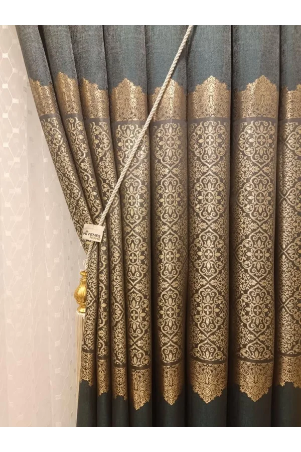 NİVEMESHOME FJ631749 V-2537 ARORA GRÜN 1/3 DICHTE PLISSIERTE VORHANG APM