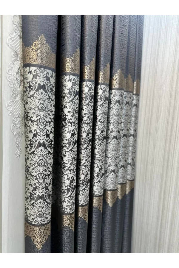 NİVEMESHOME FJ631749 V-2540 ARORA ANTRASİT 1/3 SIK PİLELİ FON PERDE APM