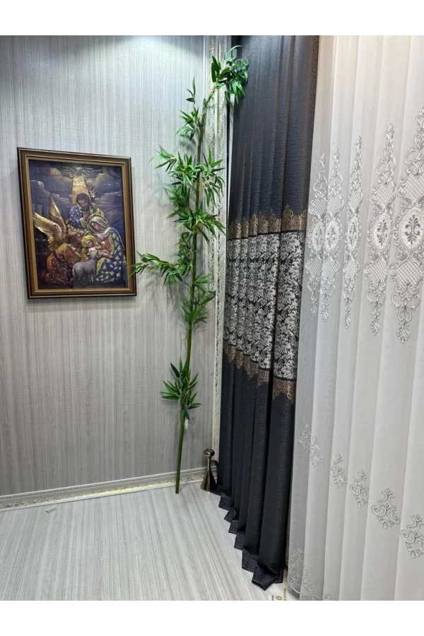 NİVEMESHOME FJ631749 V-2540 ARORA ANTRASİT 1/3 SIK PİLELİ FON PERDE APM